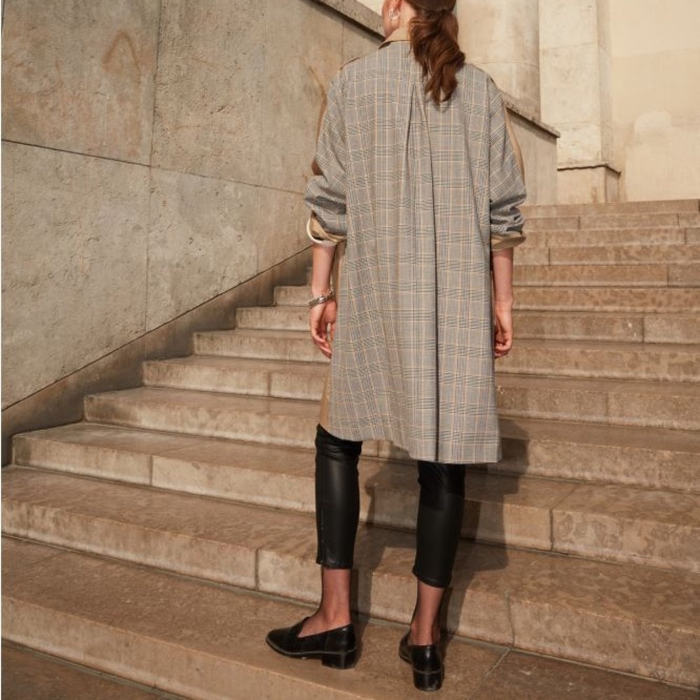 The Kooples NWT trench coat with plaid back